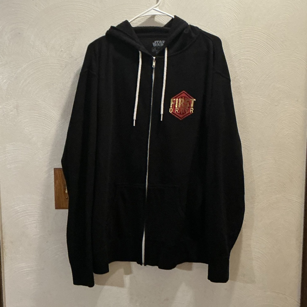 Star Wars Black FIRST ORDER Sweatshirt Zip Up Jacket. Size 2XL.